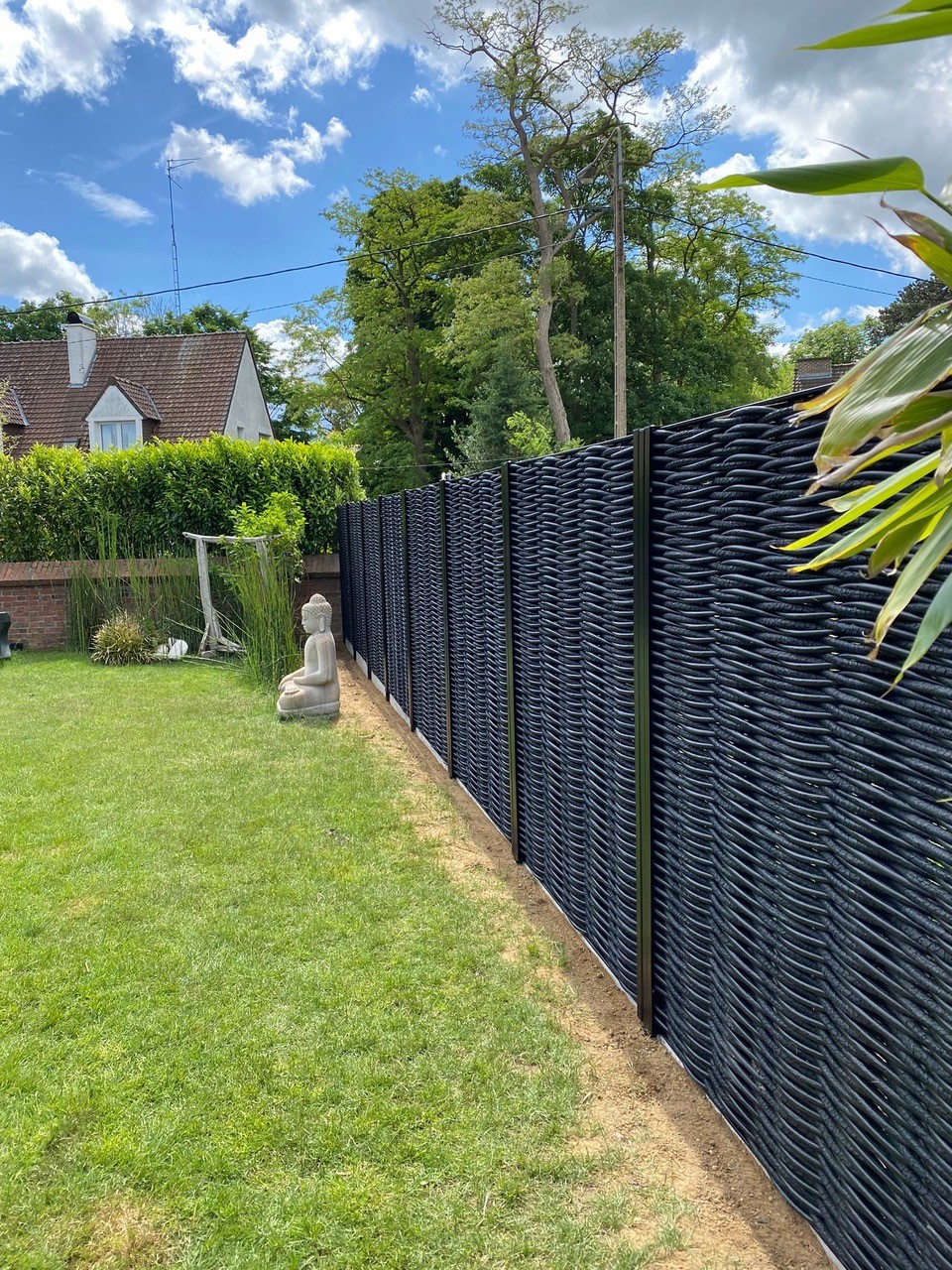 Tuinafsluiting met dubbele weving, onderhoudsvrij en duurzaam